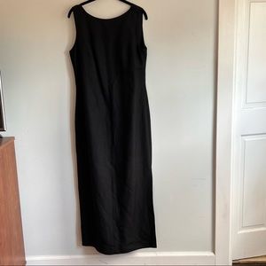 MARELLA Sleeveless fitted black linen and viscose long dress size 10